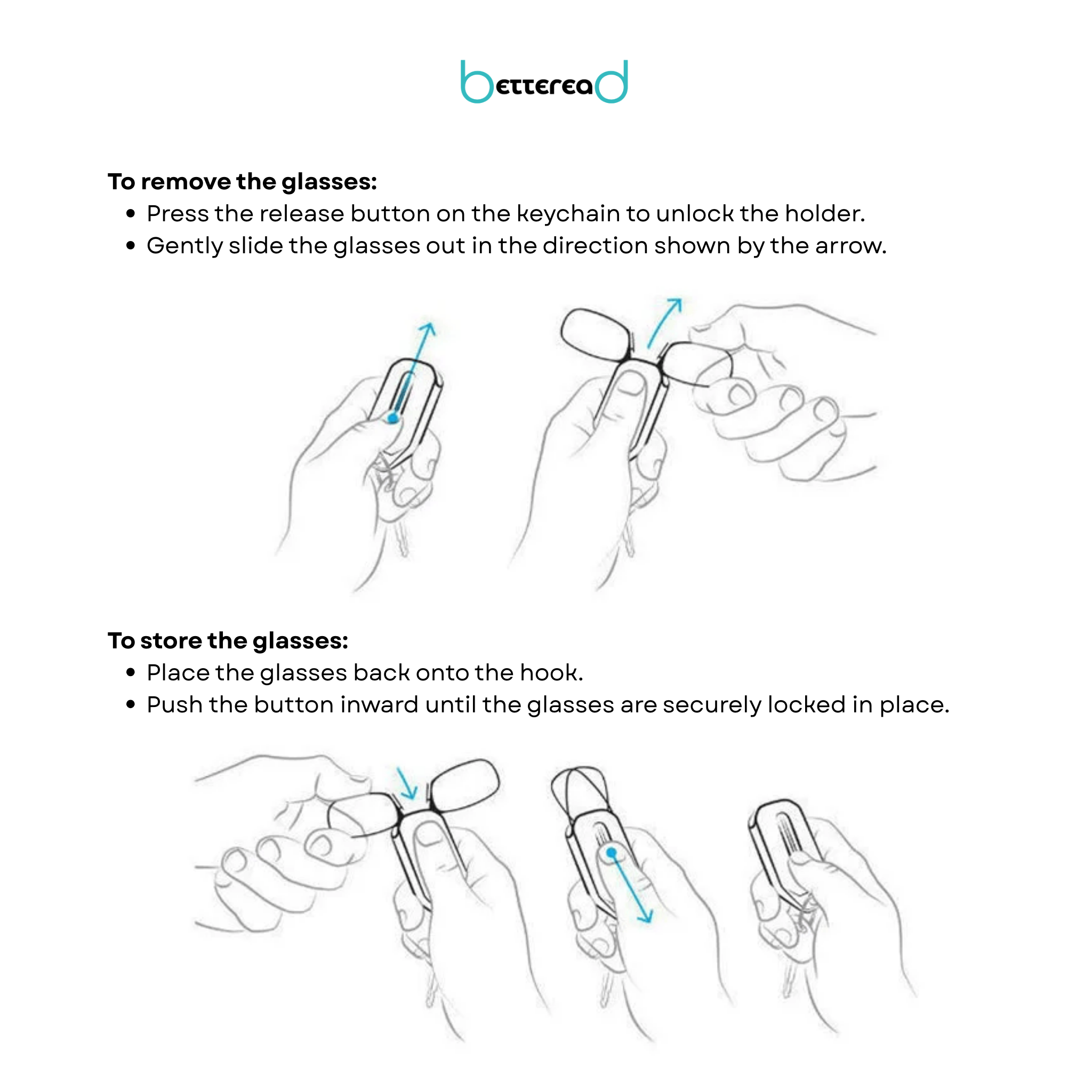 BetteRead Snap & Fold Reading Glasses